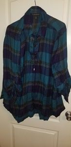 Blue plaid tires front shirt
